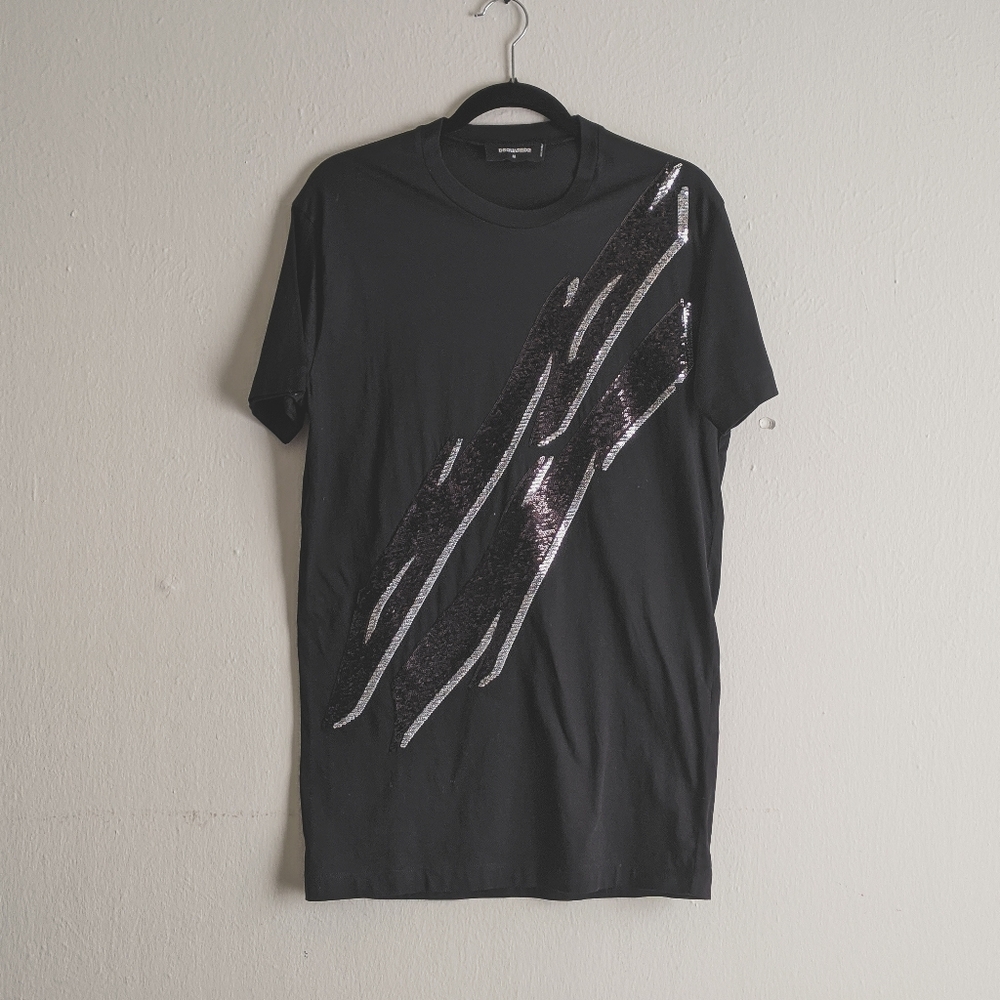 DSQUARED2: b/w tiger sequin T